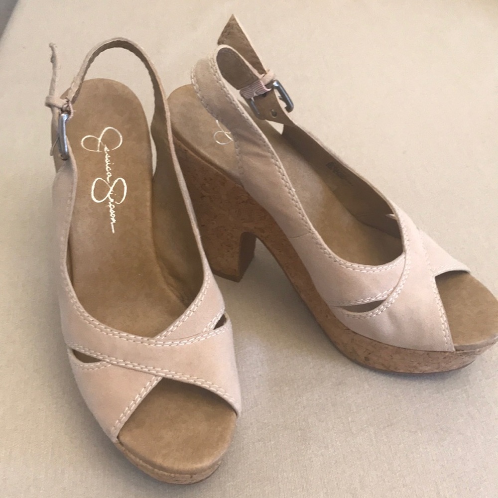 Like new, Jessica Simpson cork platform sandals